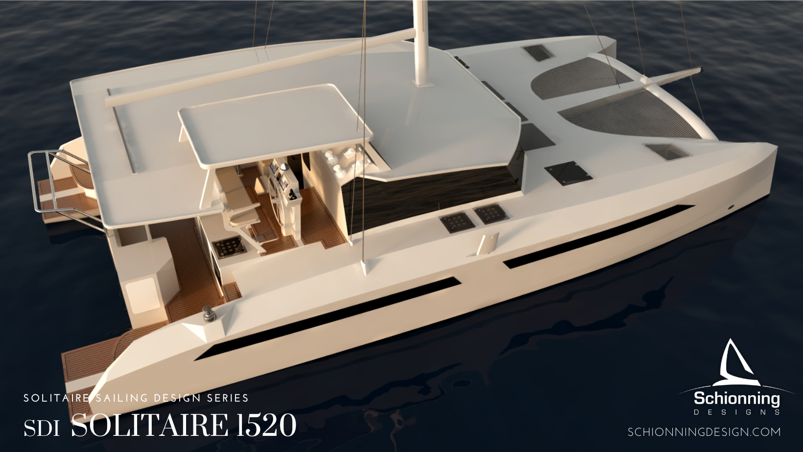 SDI Schionning Designs Solitaire 1520 Multihull Catamaran Design CAD Render
