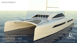 Solitaire 1490 – Escapade | Thailand - Schionning Design: Solitaire 1490 - Vessel Name: Escapade - Build Type: Professional Yard Build - Builder: Pantawee Marine - Location: Thailand - Status: Completed 'Escapade' Solitaire 1490 Catamaran Design by Schionning Designs is a professionally constructed Solitaire 1490 built by Pantawee Marine in Thailand on behalf of a private owner. Demonstrating the refined craftsmanship, structural quality, and performance potential of Schionning Designs’ composite catamaran engineering. Built for a private owner, the project showcases the capabilities of an experienced production yard combined with Schionning Designs’ proven engineering, CNC construction systems, and composite methodologies. The Solitaire 1490 is a high-performance cruising catamaran featuring efficient hull forms, lightweight structure, and a powerful yet manageable sail plan. The design delivers fast passagemaking, excellent seakeeping, and comfortable accommodation for extended cruising. This build reflects a strong focus on structural integrity, precision assembly, and high-quality composite workmanship throughout all stages of construction. Professional Catamaran Build Overview * Design: Solitaire 1490 * Vessel Name: Escapade * Build Type: Professional Yard Build * Builder: Pantawee Marine * Location: Thailand * Construction: Foam sandwich composite * Status: Completed * Designer: Schionning Designs Solitaire 1490 Catamaran Design Characteristics * Slender, efficient hulls for high-speed performance * Lightweight composite structure * Good bridgedeck clearance * Performance-oriented rig and appendages * Offshore-capable cruising platform Solitaire 1490 Catamaran Construction Highlights * CNC-cut foam core panels * Epoxy composite laminates * Precision jigging and alignment * High-quality finish and detailing * Yard-controlled quality systems Interested in building your own Solitaire 1490 or another Schionning design? Contact Schionning Designs to discuss plan options, kit availability, and technical support. Email: info@schionningdesign.com Web: www.schionningdesign.com
