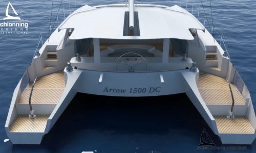 External CAD Render - Arrow 1500 Sailing Catamaran Commercial Design - SDI Stern