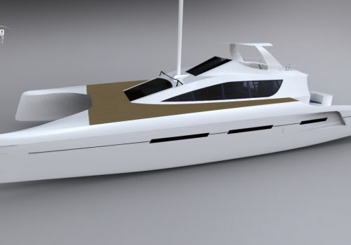 GForce 2350 Catamaran Renders - SDI - Schionning Designs International