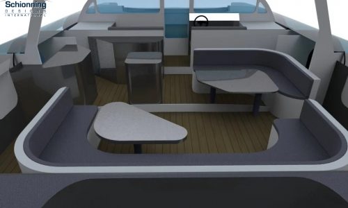 Growler 1500 GTR Power Catamaran Interior CAD - SDI - Schionning Designs International