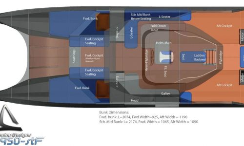 Growler 950 VTR Power Catamaran Interior CAD Designs - SDI - Schionning Designs International