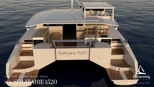 SDI Schionning Designs Solitaire 1520 Multihull Catamaran Design CAD Render