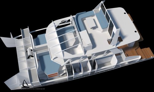 Schionning Designs Prowler 1500 Power Catamaran - Interior CAD Render 12