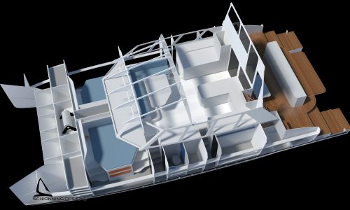 Schionning Designs Prowler 1500 Power Catamaran - Interior CAD Render 13